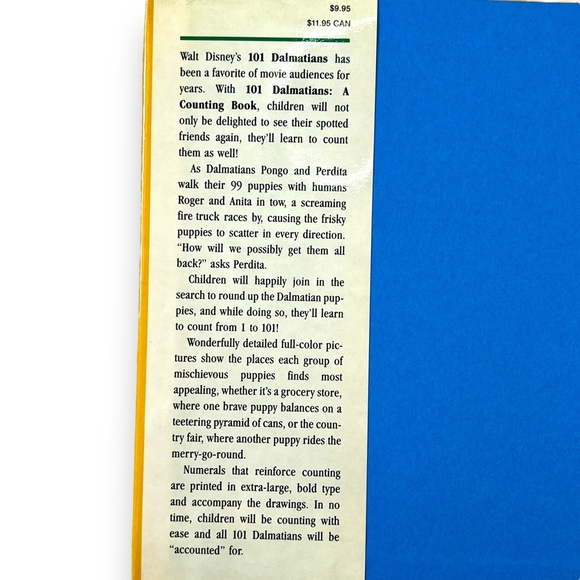 Vintage Walt Disney's 101 Dalmatians A Counting Book 1991 Hardcover with Jacket - Picture 3 of 12